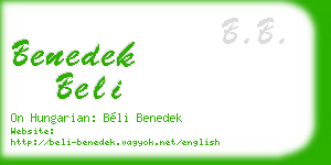 benedek beli business card