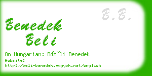 benedek beli business card